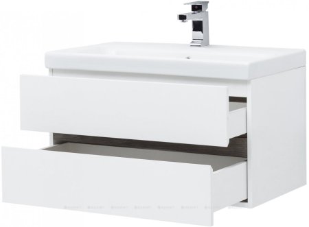 Тумба с раковиной Aquanet Беркли 80 белый/дуб рошелье 