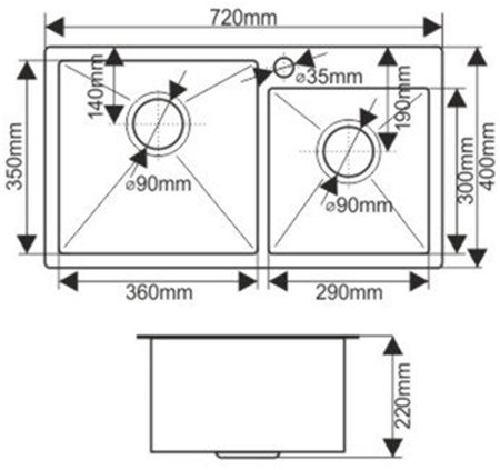Кухонная мойка Melana Profline S7240HB Графит 