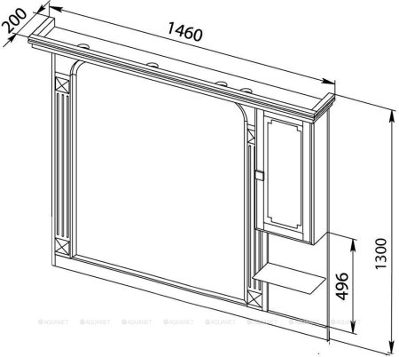 Зеркало-шкаф Aquanet Фредерика 140 белый 