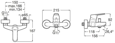 Смеситель для ванны Roca Alfa 5A0D25C0M Хром 