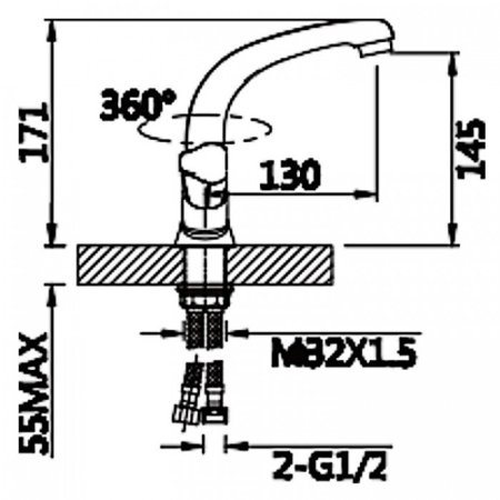 Cмеситель для раковины ViEiR V150112 Хром 