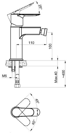 Смеситель для биде Azario Leya AZ-15926601 Хром 