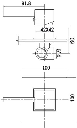 Смеситель для душа Kaiser Quadris 25017 Хром 