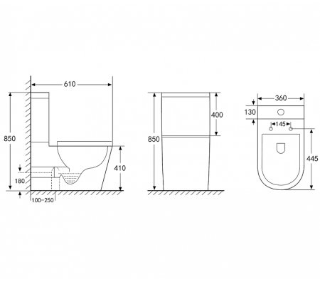 Унитаз компакт Abber Bequem AC1112 с бачком и сиденьем Микролифт 