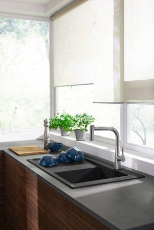 Смеситель Hansgrohe Metris M71 73800000 для кухонной мойки, хром 