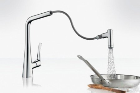 Смеситель Hansgrohe Metris M71 73800000 для кухонной мойки, хром 