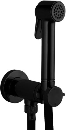 Гигиенический душ Bossini Paloma Brass E37007B.073 со смесителем черный матовый 
