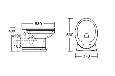 Унитаз приставной CeramaLux 2474 
