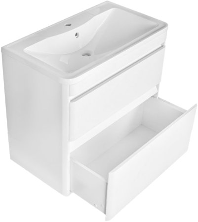 Тумба под раковину Style Line Атлантика Люкс Plus 80 СС-00000691 подвесная Белая 