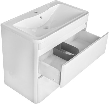 Тумба под раковину Style Line Атлантика Люкс Plus 80 СС-00000691 подвесная Белая 