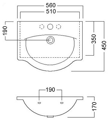 Раковина Hatria Sophie 56 см Y0HG 