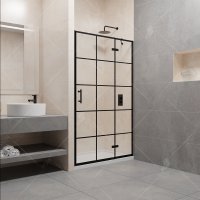 Душевая дверь в нишу RGW Passage PA-07B R 120х195 профиль черный, стекло прозрачное