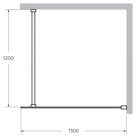 Душевая перегородка Cezares Liberta-L-1-130-120-C-Cr стекло прозрачное, кронштейн 120 см 