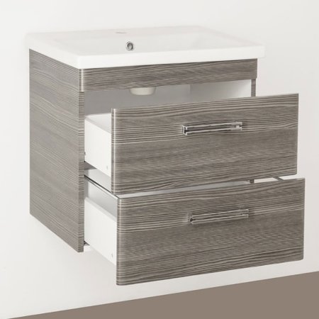 Тумба под раковину Style Line Лотос 60 Plus подвесная Шелк Зебрано 