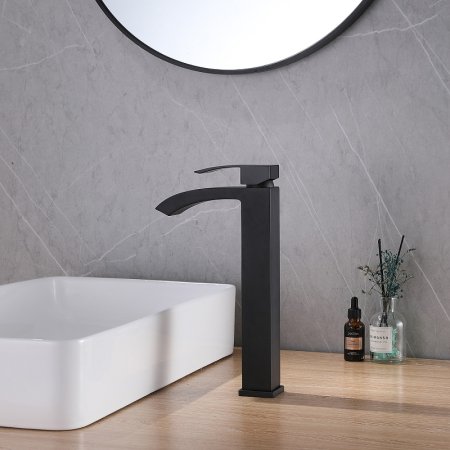 Смеситель для раковины Abber Wasserfall AF8611B Черный матовый 