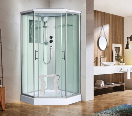 Душевая кабина WeltWasser WW500 Nesse 902 90x90 10000003280 профиль Хром стекло прозрачное 