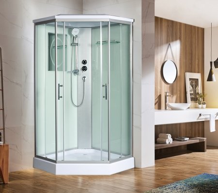 Душевая кабина WeltWasser WW500 Nesse 902 90x90 10000003280 профиль Хром стекло прозрачное 