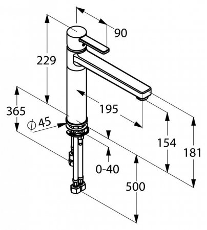 Смеситель для кухонной мойки Kludi Zenta 389790575 