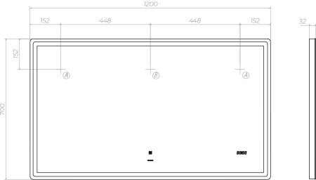 Зеркало VIGO Geometry Comfort z.GEO.120.Comfort, 120 см 