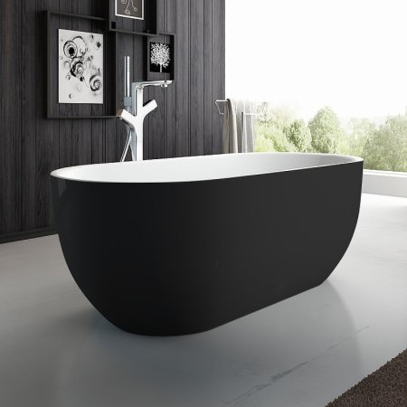 Акриловая ванна BelBagno 150x80 BB70-1500-800-W/NM Черная Белая без гидромассажа 