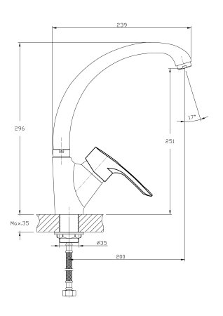 Смеситель однорычажный для кухни HAIBA HB4166-6 красный 