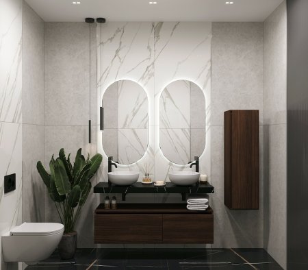 Столешница под раковину Boheme Armadi Art Flat 140 869-140-NM Черный мрамор 