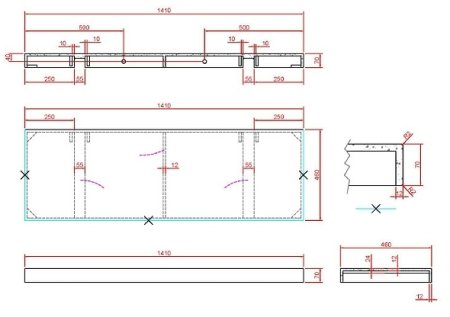 Столешница под раковину Boheme Armadi Art Flat 140 869-140-NM Черный мрамор 
