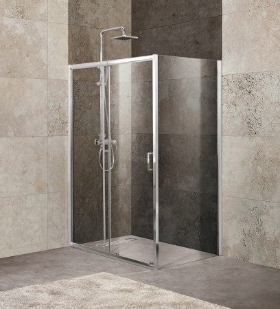 Душевой уголок BelBagno Unique 135х80 UNIQUE-AH-1-120/135-80-C-Cr профиль Хром стекло прозрачное 