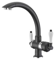 Смеситель для кухонной мойки Zorg Clean Water ZR 327 YF хром черный металл