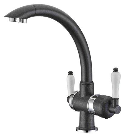 Смеситель для кухонной мойки Zorg Clean Water ZR 327 YF хром черный металл 