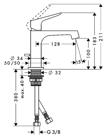 Смеситель Axor Citterio M 34010000 для раковины 