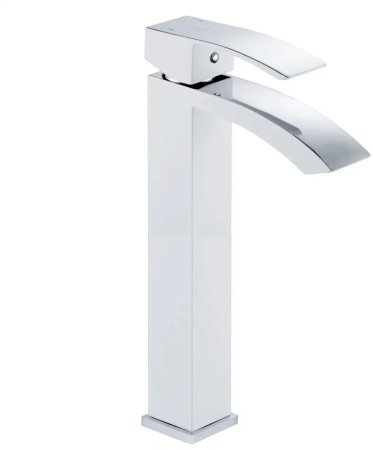 Смеситель для раковины высокий Rose R15F R1511F, белый/хром 