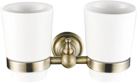 Стакан двойной для ванной комнаты Rose RG1122Q, бронза 