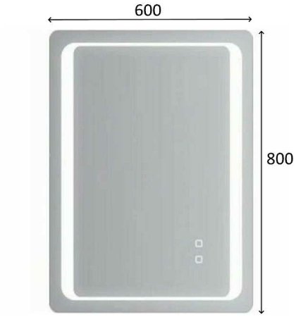 Зеркало Gappo 60 G605 с подсветкой с сенсорным выключателем, подогревом и часами 