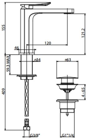 Смеситель для раковины Gattoni Soffio 8140/81C0 Хром 