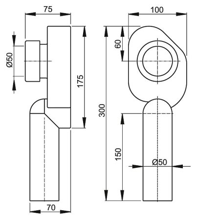 Сифон для писсуара AlcaPlast A45C вертикальный 