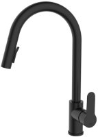 Смеситель IDDIS для кухни с выдвижным изливом черный матовый Cuba (CUBBLP0i05)