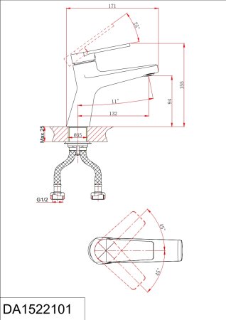 Смеситель для раковины DK Bayern.Fürth (DA1522108) 