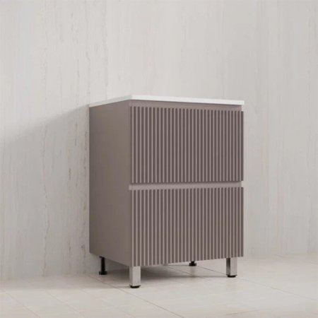 Тумба Style Line Марокко 60 напольная, с раковиной  LINE 600*480 серый шелк, тауп темный 