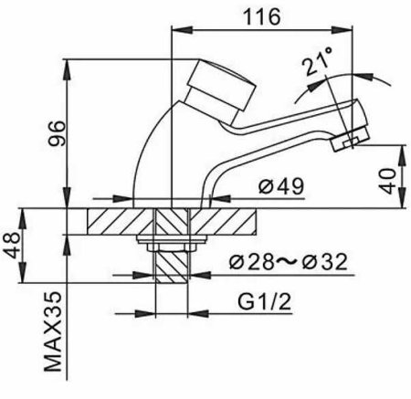 Кран для одного типа воды Frap F520 Хром 