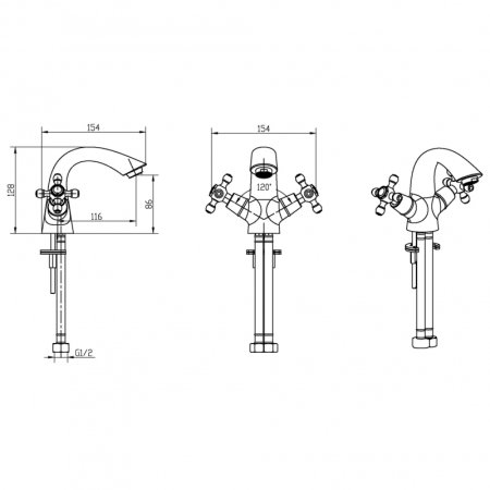 Смеситель для раковины Boheme Satine 271-ST Хром 