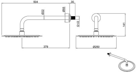Верхний душ Allen Brau Priority 5.31017-BN Никель брашированный 