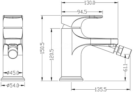 Смеситель для биде Boheme Spectre 456-G Золото 