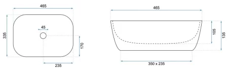 Раковина 46,5х33,5 см Rea Belinda REA-U8907 