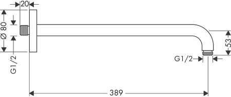 Кронштейн для верхнего душа Hansgrohe 27413140 Шлифованная бронза 
