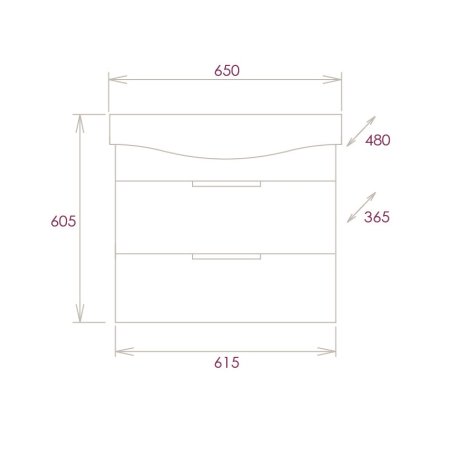 Тумба с раковиной Onika Девис 65.13 бетон чикаго 