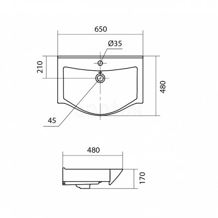 Тумба с раковиной Onika Девис 65.13 бетон чикаго 