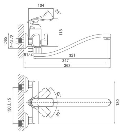 Смеситель D&K Liszt Bayern DA1233301 универсальный 
