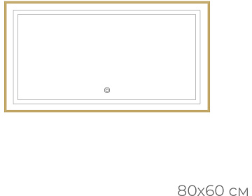 Зеркало Fixsen FX-2080G с подсветкой LED, прямоугольное 80х60см, цвет рамы цвет рамы золото-сатин 