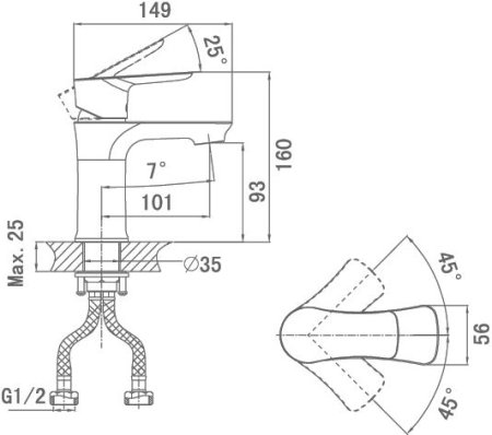 Смеситель D&K Reisling Rhein DA1272101 для раковины 